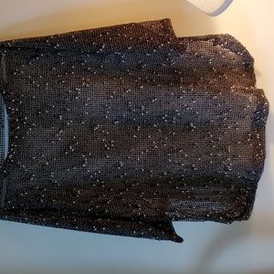 LULU B Black mesh top size M